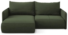 Colțar verde extensibil/cu spațiu de depozitare (cu colț pe partea stângă) Nanea – Makamii