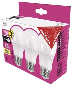 Set 3 becuri cu LED EMOS Classic A60 Warm White, 8,5W E27