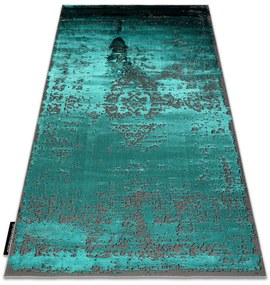 Covor DE LUXE modern 2083 ornament vintage - structural verde / gri - SECUNDAR-COTATI PRODUSUL