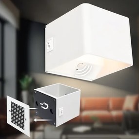 Briloner 3879016 - Lampă de perete LED reîncărcabilă BORRA cu senzor, LED/1,5W/5V 3600 mAh, alb