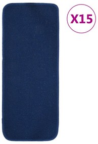 vidaXL Covorașe de scări, 15 buc., bleumarin, 60x25 cm, dreptunghiular