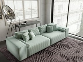 Canapea extensibilă dumonde cu ladă de depozitare si sezut confortabil din spuma high-density, Marbela Ambience Mint XXL 295x100 cm