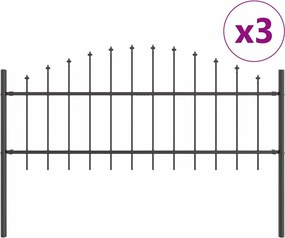 vidaXL Gard de Grădină 3 pcs Gri 170 x 140 cm