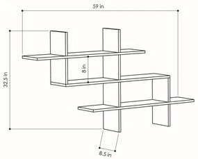 Etajeră de perete HALIC 82x150 cm stejar