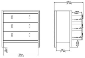 Comodă neagră joasă 82x80 cm Madrid – Tvilum