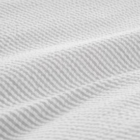 Lenjerie de pat gri deschis din bumbac percal pentru pat de o persoană 135x200 cm Seersucker Woven Stripe – Bianca