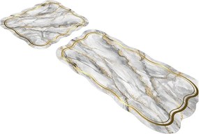 Covorașe de baie gri/aurii 2 buc. 60x100 cm – Foutastic