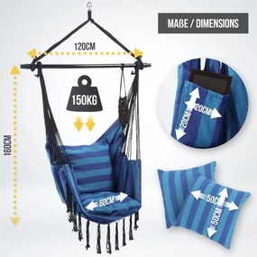 MIADOMODO Balansoar suspendat, albastru