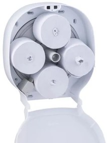 Dozator pentru 4 role de hartie igienica fara tub Merida Hygiene Control, alb