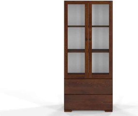 Vitrină lemn masiv TerraCraft Pin 2 Sertare, 80 × 38 × 182 cm - Natural