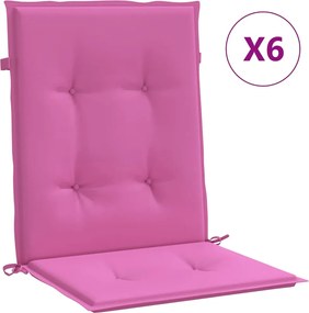 vidaXL Perne pentru scaune cu spătar mic, 6 buc., roz, textil