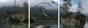 Tablou cu pomi în lac (cu ceas) (90x30 cm)