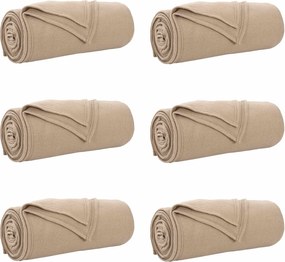 vidaXL Pături de aruncat 6 pcs Culoare Cămilă 170 x 130 cm Molton
