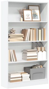 vidaXL Bibliotecă, alb, 80x24x143 cm, lemn prelucrat