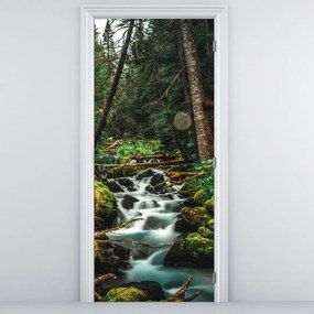 Fototapet pentru ușă - Pârâu în pădure (95x205cm)