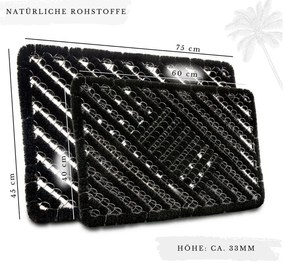 Covoraș de intrare din fibre de nucă de cocos 45x75 cm Coco Black – Hanse Home