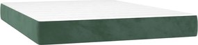 vidaXL Saltea cu arcuri buzunar, fermitate medie, verde închis, 140x210x20 cm, catifea