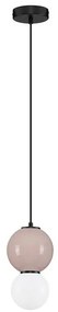 Pendul LED decorativ portelan mocha, sticla alb, NOESIS