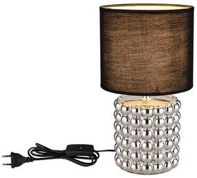Veioza, lampa de masa design modern Valentino crom, negru