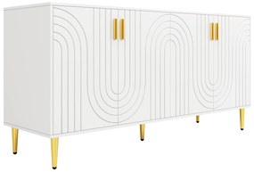 Comodă elegantă cu design unic cu valuri, Alb | Aosom Romania