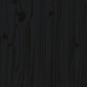 Pat de zi, negru, 80x200 cm, lemn masiv de pin Negru