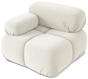 Modul pentru canapea modulară alb cu tapițerie din catifea (cu colț pe partea stângă) Lokua – Makamii