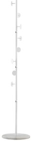 HOMCOM Cuier Înalt cu 8 Cârlige și Bază Rotundă, Cuier de Podea din Oțel și Marmură, 35x35x170 cm, Alb | Aosom Romania