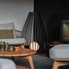 Lampa de podea de design neagra cu opal 110 cm - Angela