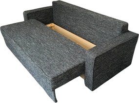 Canapea LARISA extensibila, 3 locuri, lada de depozitare, stofa gri inchis, 220x95x85 Stofa, Gri Inchis