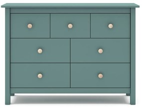 Comodă pentru copii în culoarea petrolului joasă din lemn de pin 110x80 cm Max – Marckeric