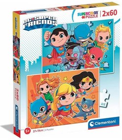 Liga Dreptății Mini Friends Puzzle Clementoni DC Super Hero 2x60 buc