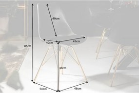 Set de 4 scaune Scandinavia negru/ auriu