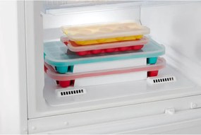 Forma cuburi de gheata cu capac Lekue 1009043, 23 x 11,8 x 3,2 cm, 14 cuburi dreptunghiulare, -40 +60°C, Rosu