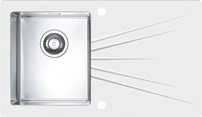 Chiuveta inox Alveus Karat 10 inox - alb 86x50 cm stanga
