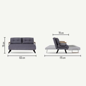 Canapea futon Sandy (Negru). 1062315