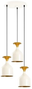 Candelabru suspendat pe cablu SIVANI 3xE27/40W/230V alb/cupru