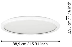 Plafonieră LED dimabilă de exterior Eglo 901458 ROVITO-R 18,5W/230V d. 38,9 cm IP44 alb + telecomandă