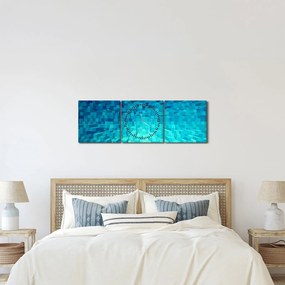 Tabloul - cuburi abstracte (cu ceas) (90x30 cm)