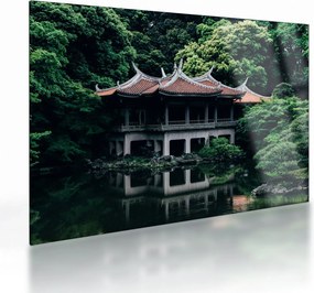 Tablou pe sticlă cu grădina japoneză națională (70x50 cm)