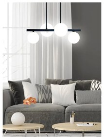 Lustră neagră cu abajur din sticlă 25x59 cm Kama – Candellux Lighting