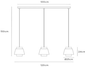 Lustră pe cablu Lucide 21435/03/38 TRIBUTE 3xE27/40W/230V crem