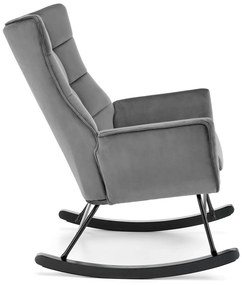Fotoliu tip balansoar Bazalto velvet gri H92 cm