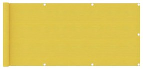 vidaXL Paravan pentru balcon, galben, 75 x 400 cm, HDPE