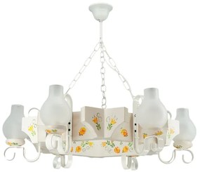 Brilagi - Candelabru suspendat cu lanț QUEEN 6xE14/40W/230V fag/crem