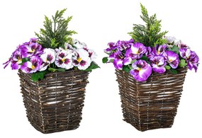 Outsunny ghiveci cu flori artificiale de Phalaenopsis, planta artificiala in ghiveci | AOSOM RO