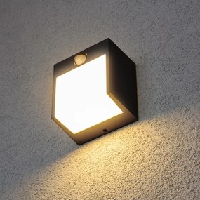 Aplică LED de exterior cu senzor Brilagi TERNI LED/12W/230V negru IP54