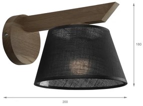 Aplică LED Brilagi ANTHONY 1xE14/40W/230V stejar nuc/negru