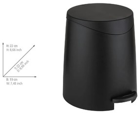 Coș de gunoi negru cu pedală din plastic 3 l Portes – Allstar