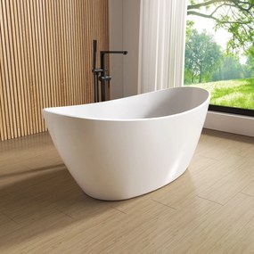 Cada baie freestanding ovala, compozit, 158 x 77 cm, Foglia Bella