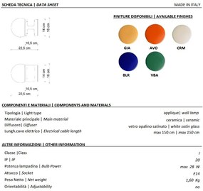 Aplica de perete din ceramica design italian Habea